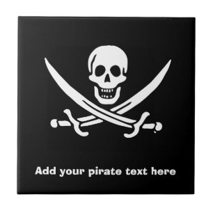 Jolly roger pirate flag ceramic tile