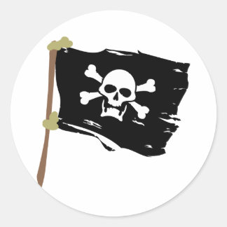 Jolly Roger Pirate Flag Classic Round Sticker