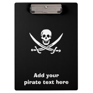 Jolly roger pirate flag clipboard
