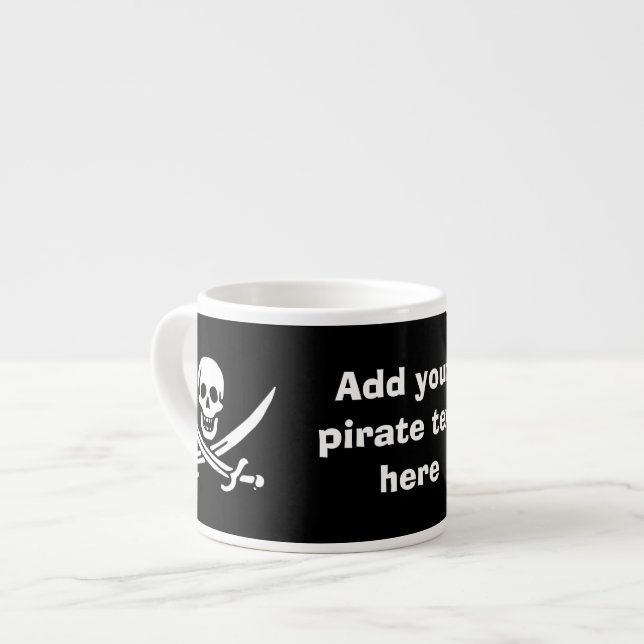 Jolly roger pirate flag espresso cup (Front Left)