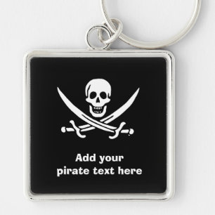 Jolly roger pirate flag key ring