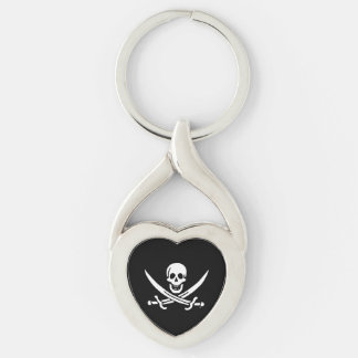 Jolly roger pirate flag key ring