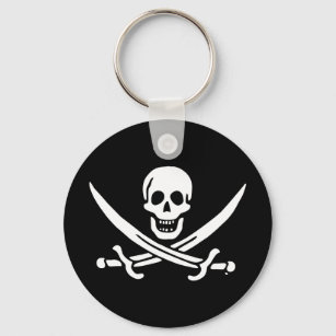 Jolly roger pirate flag key ring