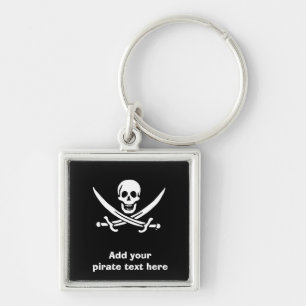 Jolly roger pirate flag key ring