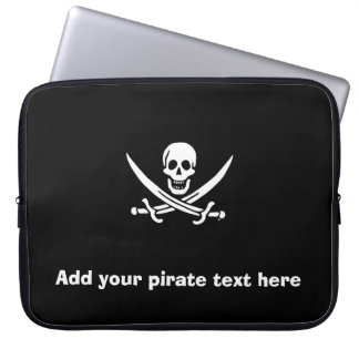 Jolly roger pirate flag laptop sleeve