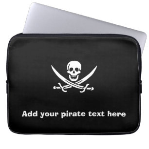 Jolly roger pirate flag laptop sleeve