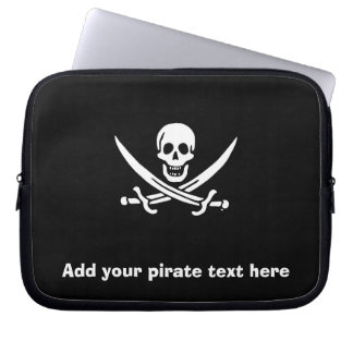 Jolly roger pirate flag laptop sleeve