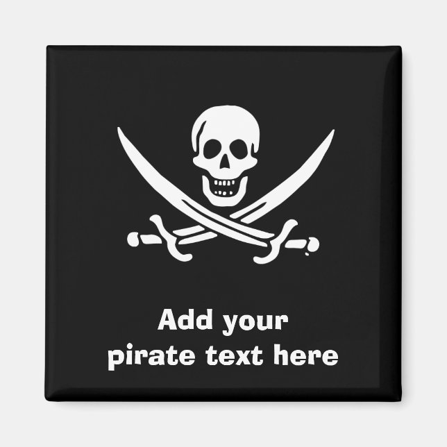 Jolly roger pirate flag magnet (Front)