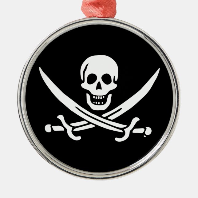 Jolly roger pirate flag metal ornament (Front)