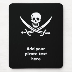 Jolly roger pirate flag mouse pad
