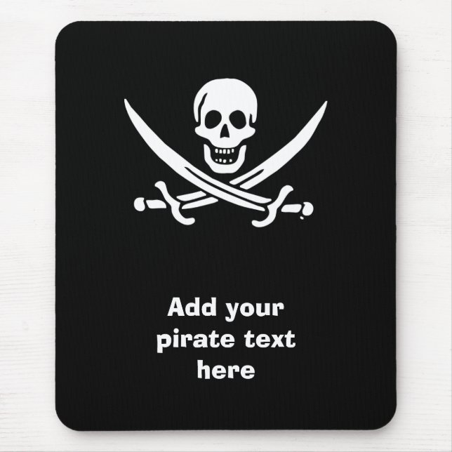 Jolly roger pirate flag mouse pad (Front)