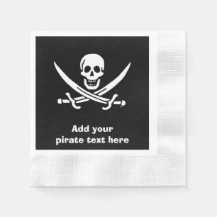 Jolly roger pirate flag napkin