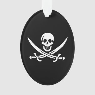Jolly roger pirate flag ornament