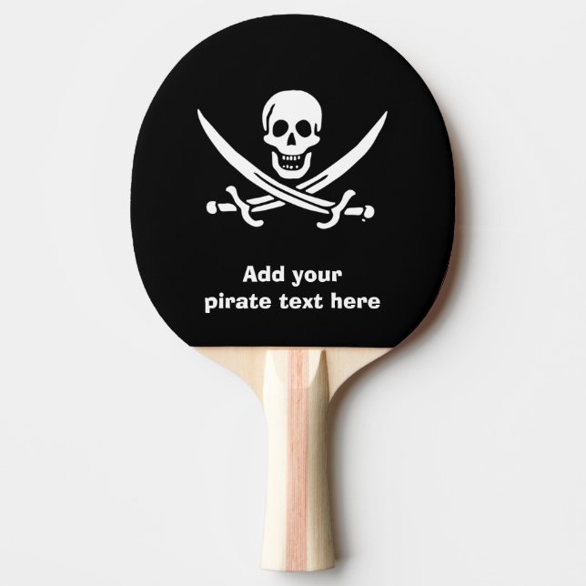 Jolly roger pirate flag ping pong paddle (Front)