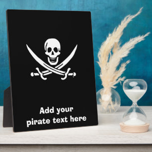 Jolly roger pirate flag plaque