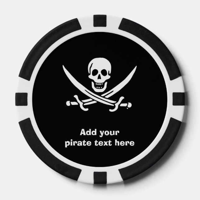Jolly roger pirate flag poker chips (Front)