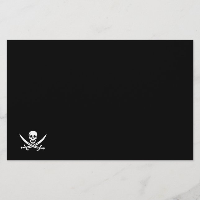 Jolly roger pirate flag stationery (Front)