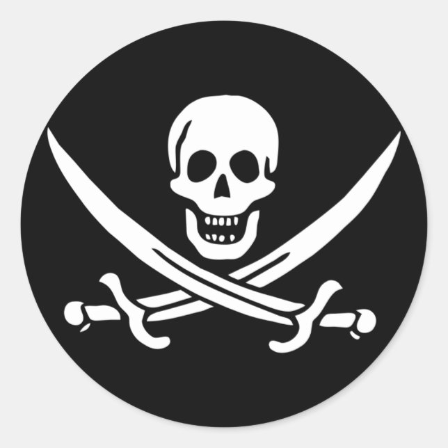 Jolly Roger Pirate Flag Sticker (Front)