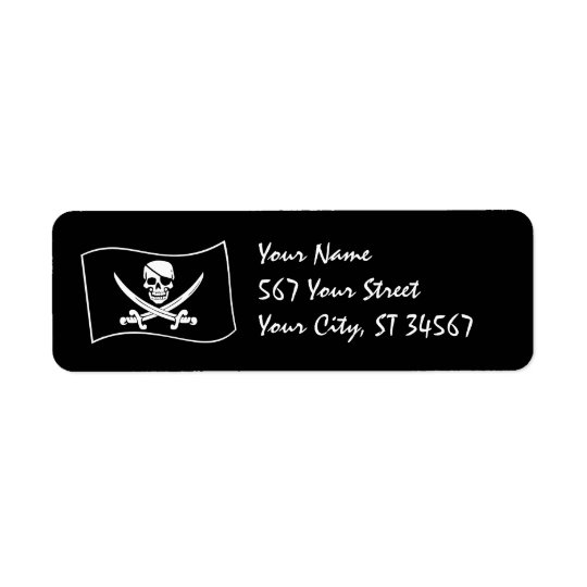 Jolly Roger Pirate Label Return Address Label
