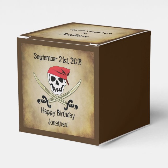 Jolly Roger Pirate Party Favour Box (Front Side)