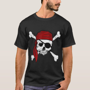  Jolly Roger Pirate Pirates Skull And Cross Bones  T-Shirt