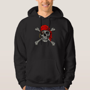 Jolly Roger Pirate Skull Crossbones Halloween Cost Hoodie