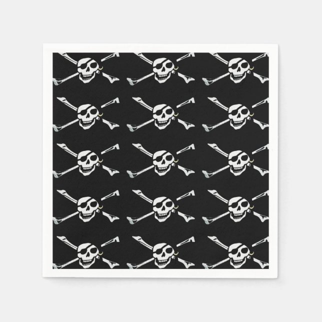Jolly Roger Pirate Skull Napkins (Front)