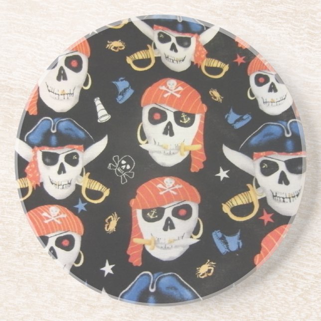 Jolly Roger Pirate Skulls Coaster (Front)