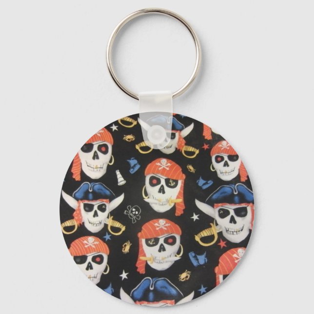 Jolly Roger Pirate Skulls Key Ring (Front)