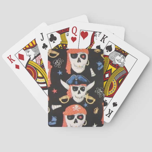 Jolly Roger Pirate Skulls Playing Cards (Back)