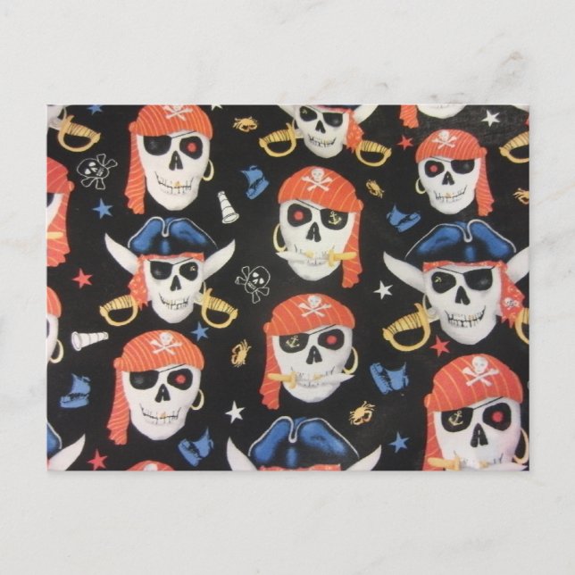 Jolly Roger Pirate Skulls Postcard (Front)
