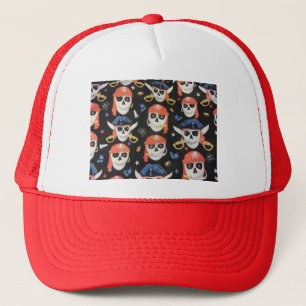 Jolly Roger Pirate Skulls Trucker Hat