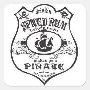 Jolly Roger Pirate Square Sticker
