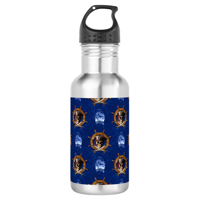 Jolly Roger Pirate Wheel 532 Ml Water Bottle (Front)