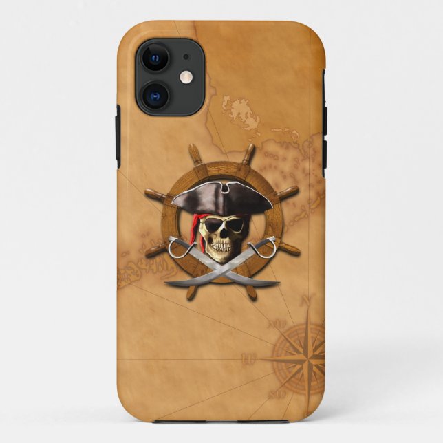 Jolly Roger Pirate Wheel Case-Mate iPhone Case (Back)