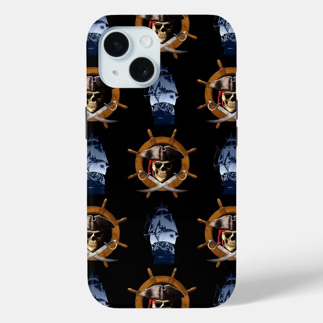 Jolly Roger Pirate Wheel Case-Mate iPhone Case (Back)
