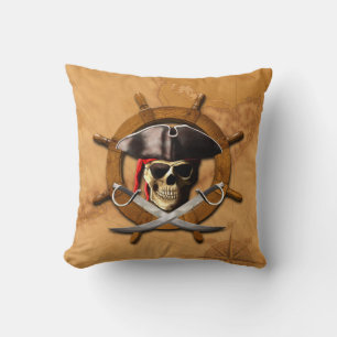 Jolly Roger Pirate Wheel Cushion