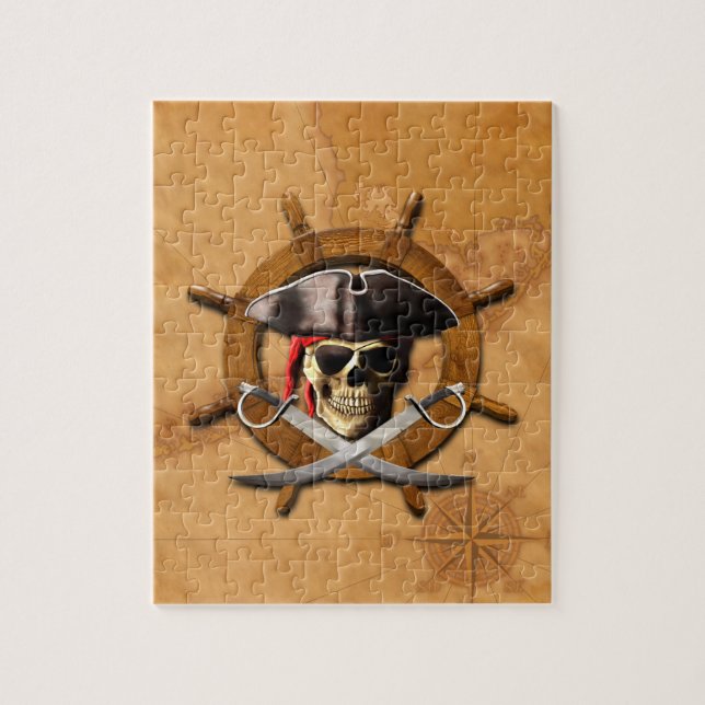Jolly Roger Pirate Wheel Jigsaw Puzzle (Vertical)