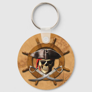 Jolly Roger Pirate Wheel Key Ring