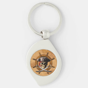 Jolly Roger Pirate Wheel Key Ring