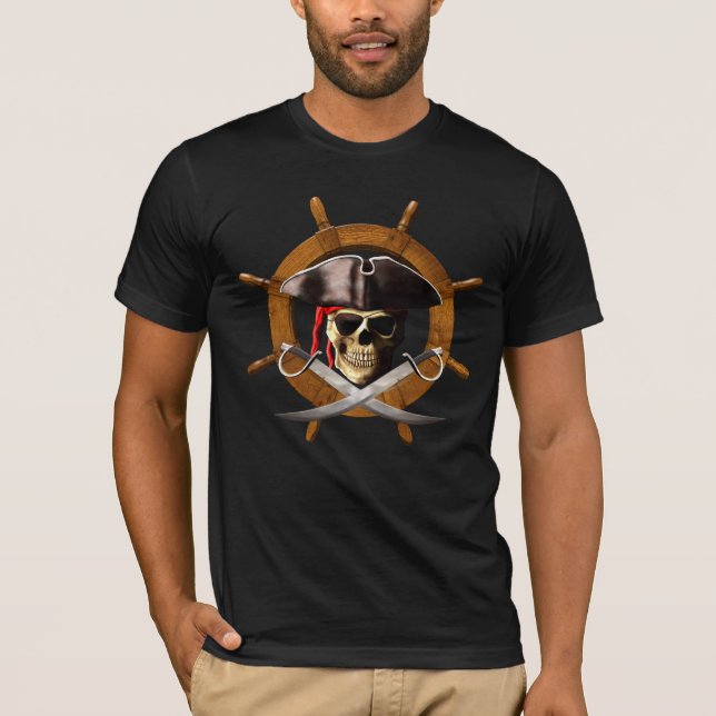 Jolly Roger Pirate Wheel T-Shirt (Front)