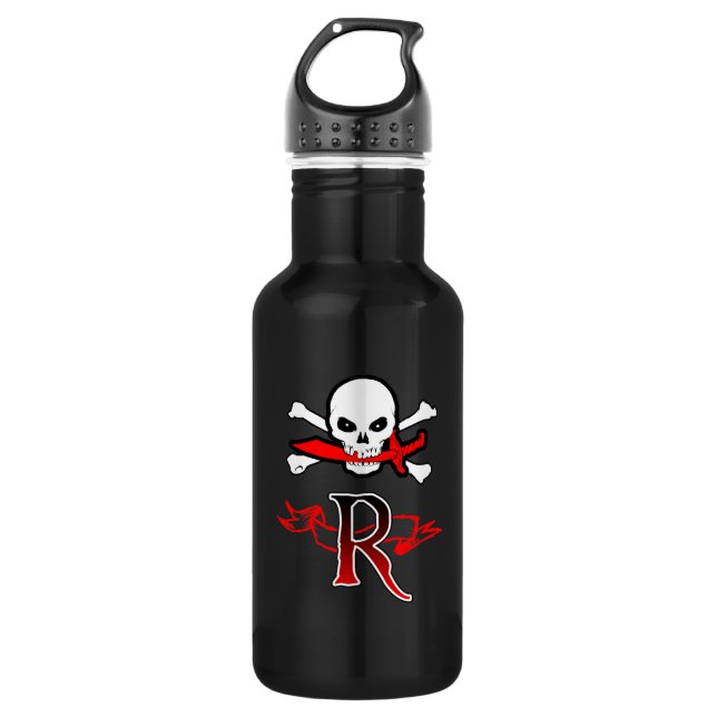 Jolly Roger R Monogram Initial 532 Ml Water Bottle (Front)