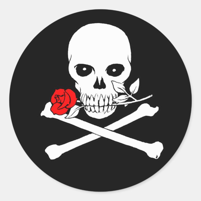 Jolly Roger (Rose)Sticker Classic Round Sticker (Front)