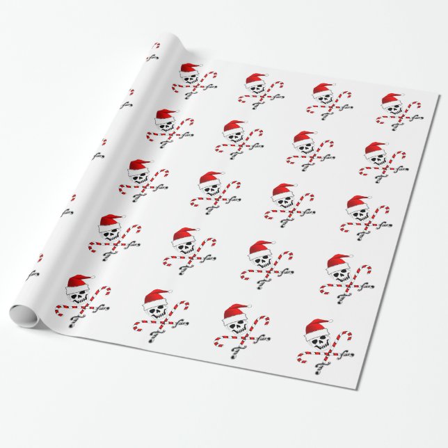 Jolly Roger Santa Wrapping Paper (Unrolled)