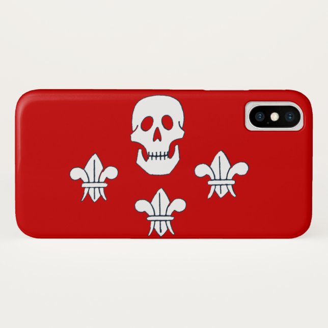 JOLLY ROGER SKULL AND THREE LILIES FLAG Case-Mate iPhone CASE (Back (Horizontal))
