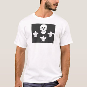 JOLLY ROGER SKULL AND THREE LILIES FLAG T-Shirt