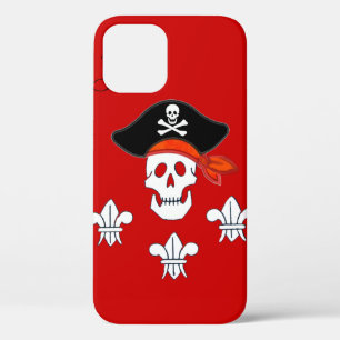 JOLLY ROGER SKULL,PIRATE HAT,THREE LILIES MONOGRAM iPhone 12 CASE