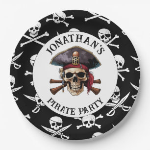 JOLLY ROGER SKULL PIRATE Paper Plate