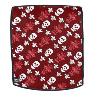 JOLLY ROGER SKULL THREE LILIES FLAG ,FLEUR DE LISE BACKPACK
