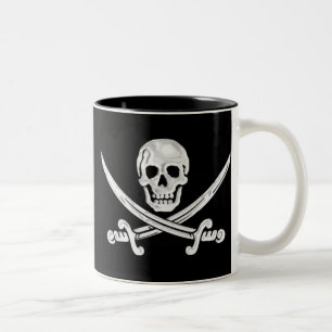 Jolly Roger Skull Two-Tone Coffee Mug